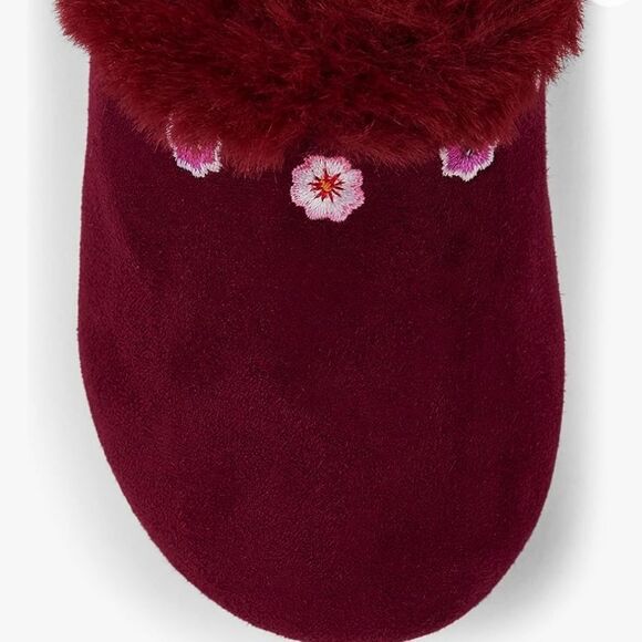 Gymboree Burgundy Faux Suede Clogs with Decorative Flowers size 12 - Picture 7 of 12